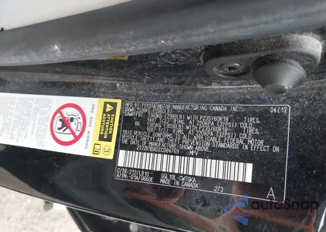 2012 Lexus Rx 350 из США, поврежденный, VIN 2T2ZK1BA5CC084769